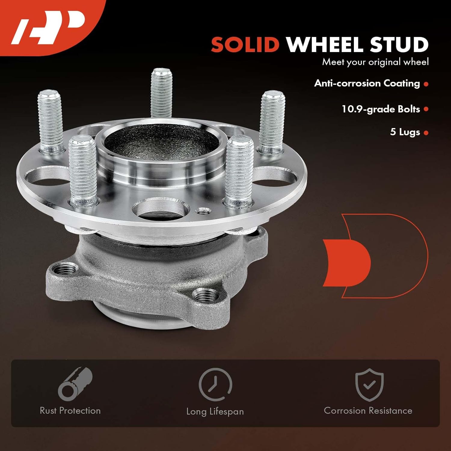 A-Premium Rear Wheel Bearing and Hub Assembly with 5-Lug Compatible with Honda Accord 2008-2012 & Acura TSX 2009-2014 - Image 7