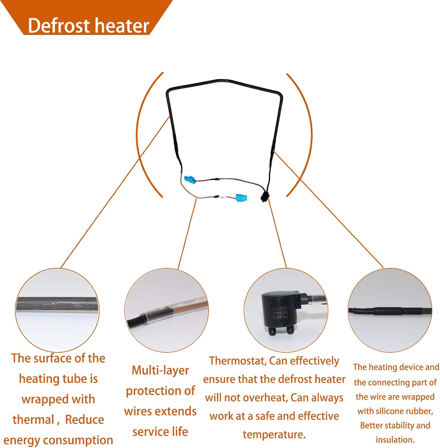 Exclusive Special DA47-00244U Defrost heater assembly (OEM)，Substitute PS9603659 For samsung refrigerator RF23HCEDBBC/AA, RF23HCEDBBC/AA, RF23HCEDBSR/AA, RF23HCEDBWW/AA, RF23HCEDTSR, etc model -1 Year Warranty