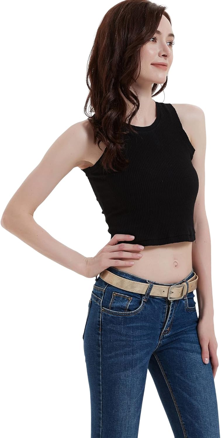 Women Bling Belts Shiny Gold Silver Leather Belt Club Party Jeans Pants Dresses Belts - Image 3