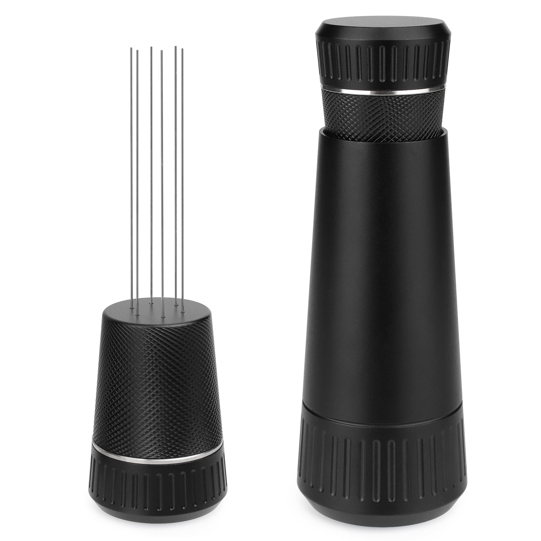 FIRJOYWTD Espresso Distribution Tool (4" with Base, Black)