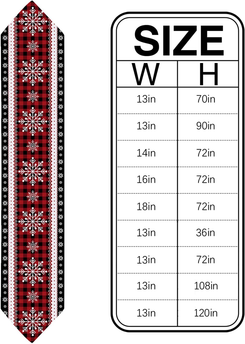 Christmas Table Runner 108 Inches Long Cotton Linen Tablerunner,Xmas Snowflake Red Buffalo Plaid Check Winter,Burlap Kitchen Dinner Table Runners Farmhouse Tabletop Dresser Scarves for Party