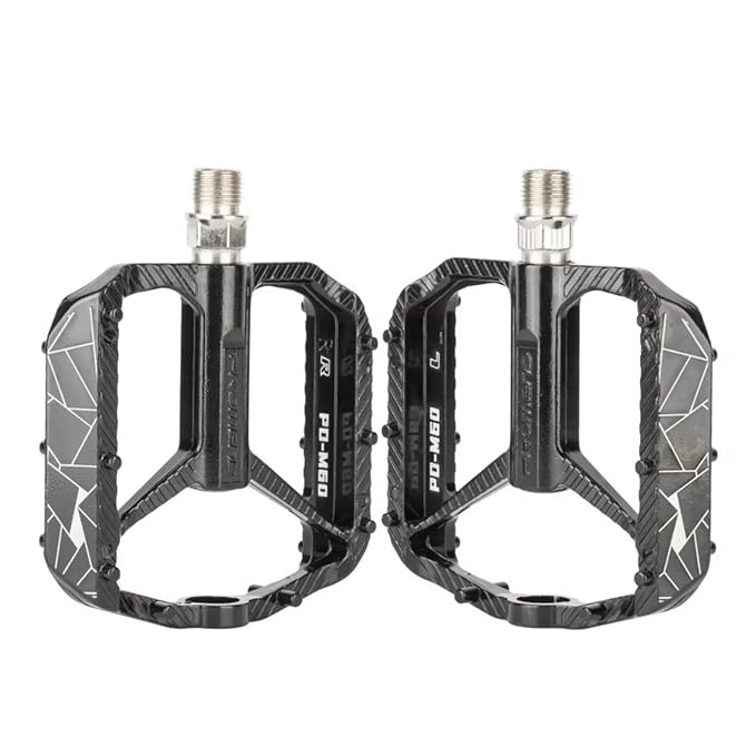 Yellowfin Ultralight Aluminium Alloy Mountain Bike Pedals with 3 Sealed Bearings, Anti-Slip Platform, Lightweight 157g MTB Bicycle Pedal Set, Durable Flat Pedals for MTB, Road, Hybrid & City Bikes-M60