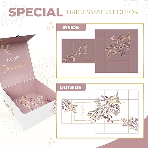 Miniatura 13 de Kiniu Paquete de 5 cajas de regalo negras con tapas a granel, cajas de regalo para regalos con 25 piezas de papel de seda blanco, juego de cajas