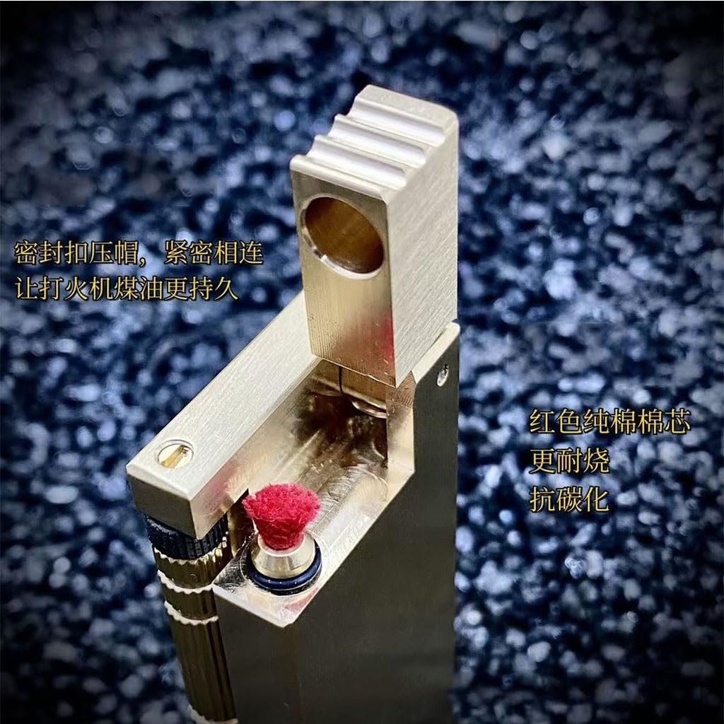 Handmade Kerosene Lighter, Vintage Trench lighters,Side-Sliding Ignition Wheel, Men's Desktop Decoration, Collectible