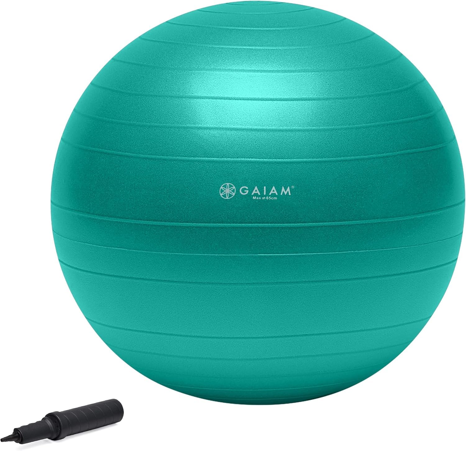 Gaiam Total Body Balance Ball Kit - Includes Anti-Burst Stability Exercise Yoga Ball, Air Pump, Workout Program