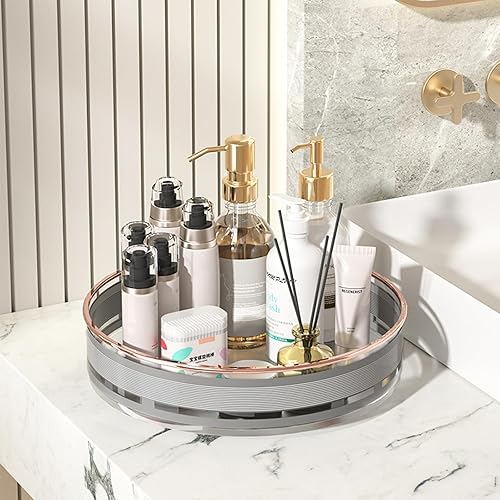 Miniatura 7 de Tocadiscos Lazy Susan de 360 grados para gabinete, estante giratorio de especias Lazy Susan, estante de almacenamiento de mostrador con base