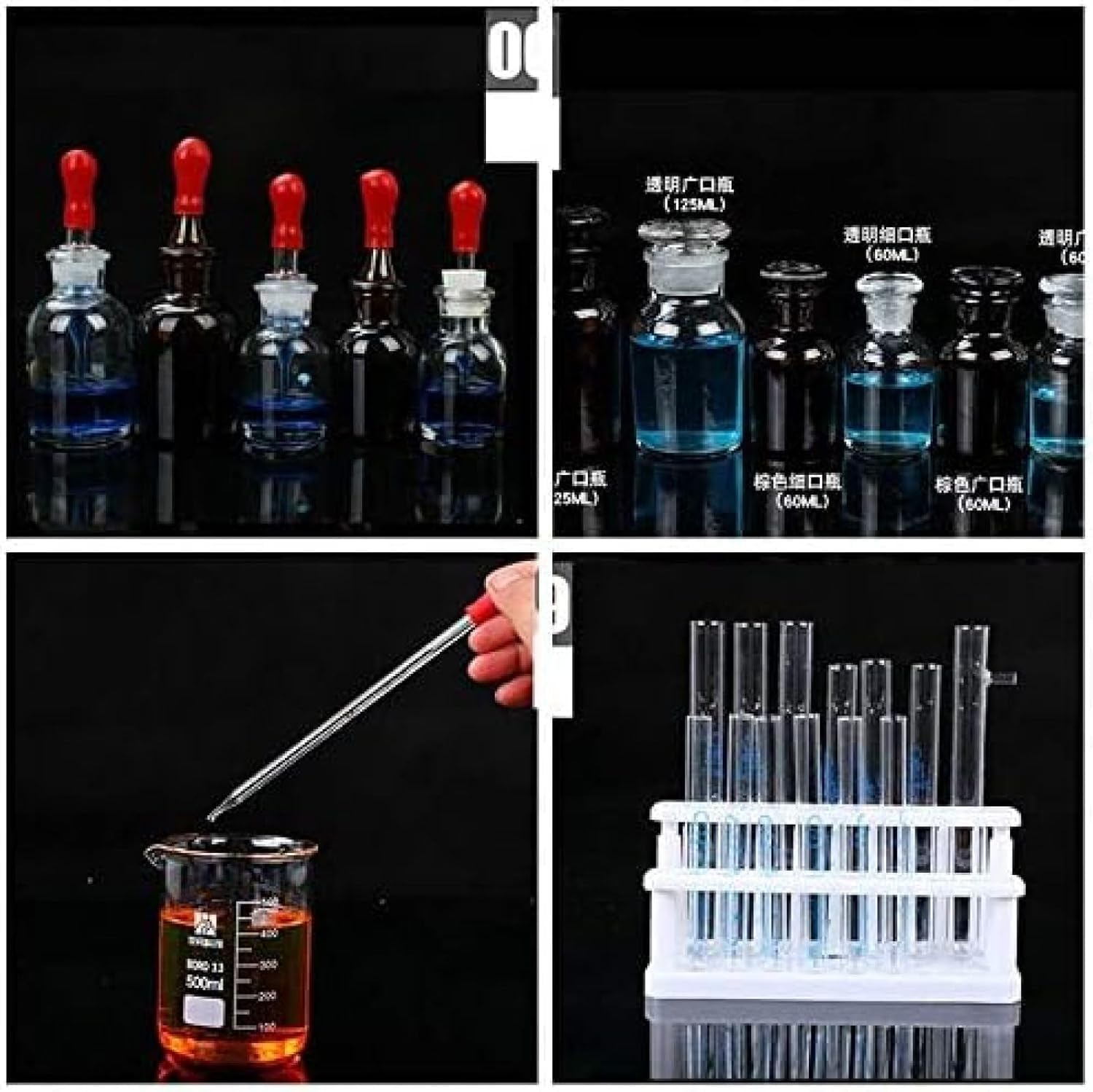 Set Completo di Attrezzature da Laboratorio per La Famiglia di Studenti di Chimica, Kit di Strumenti in Vetro per La Ricerca E Gli Esperimenti di Scienze Industriali