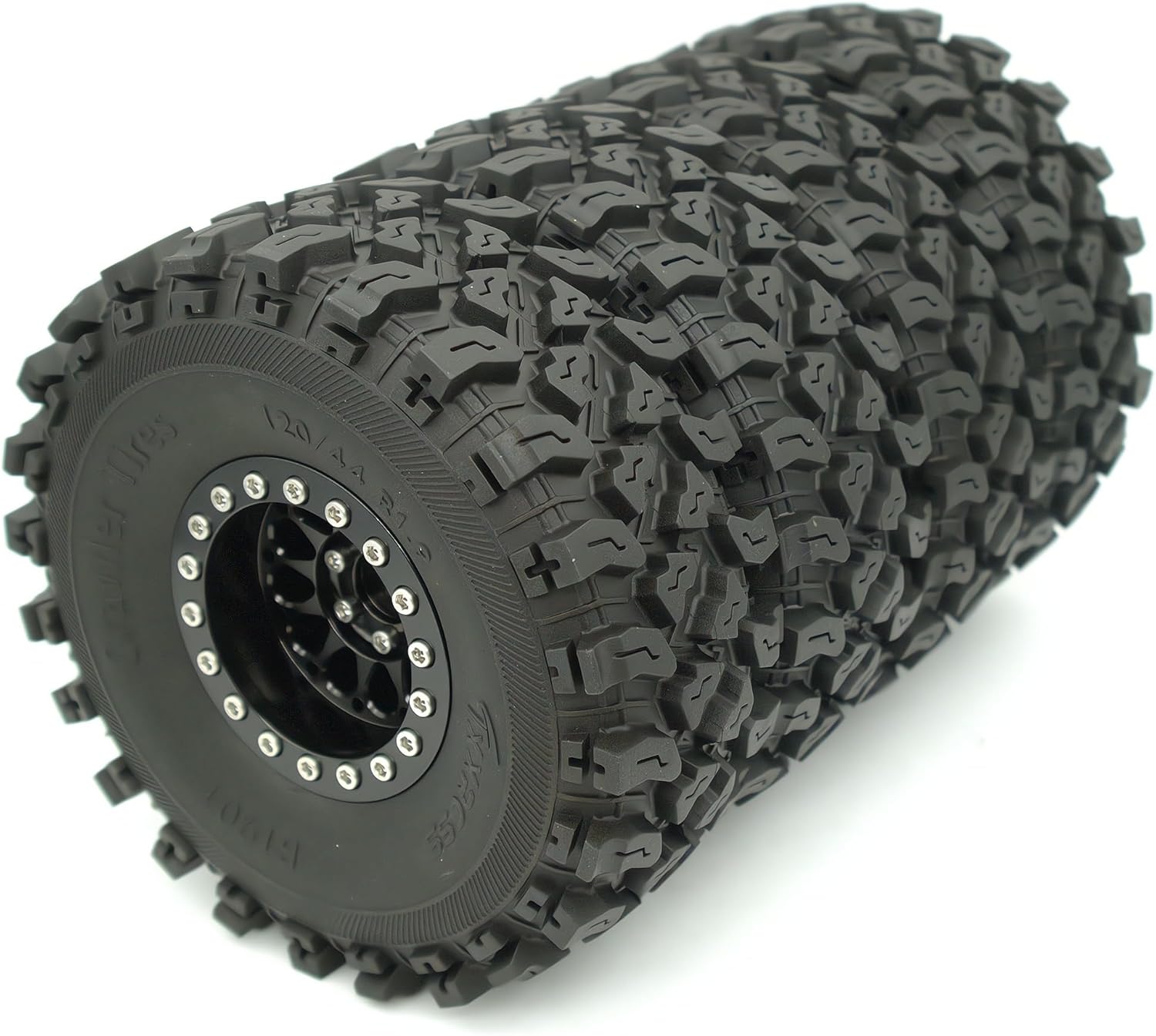 RC 1.9 Beadlock Wheels Negative Offsets 8mm and Tires for 1/10 SCX10 SCX10 SCX10 Pro TRX4 TRX6 Gen7/8 RC Crawler Remote Control Car Upgrades Aluminum 1.9 Beadlock Wheel Rims (Black) DK