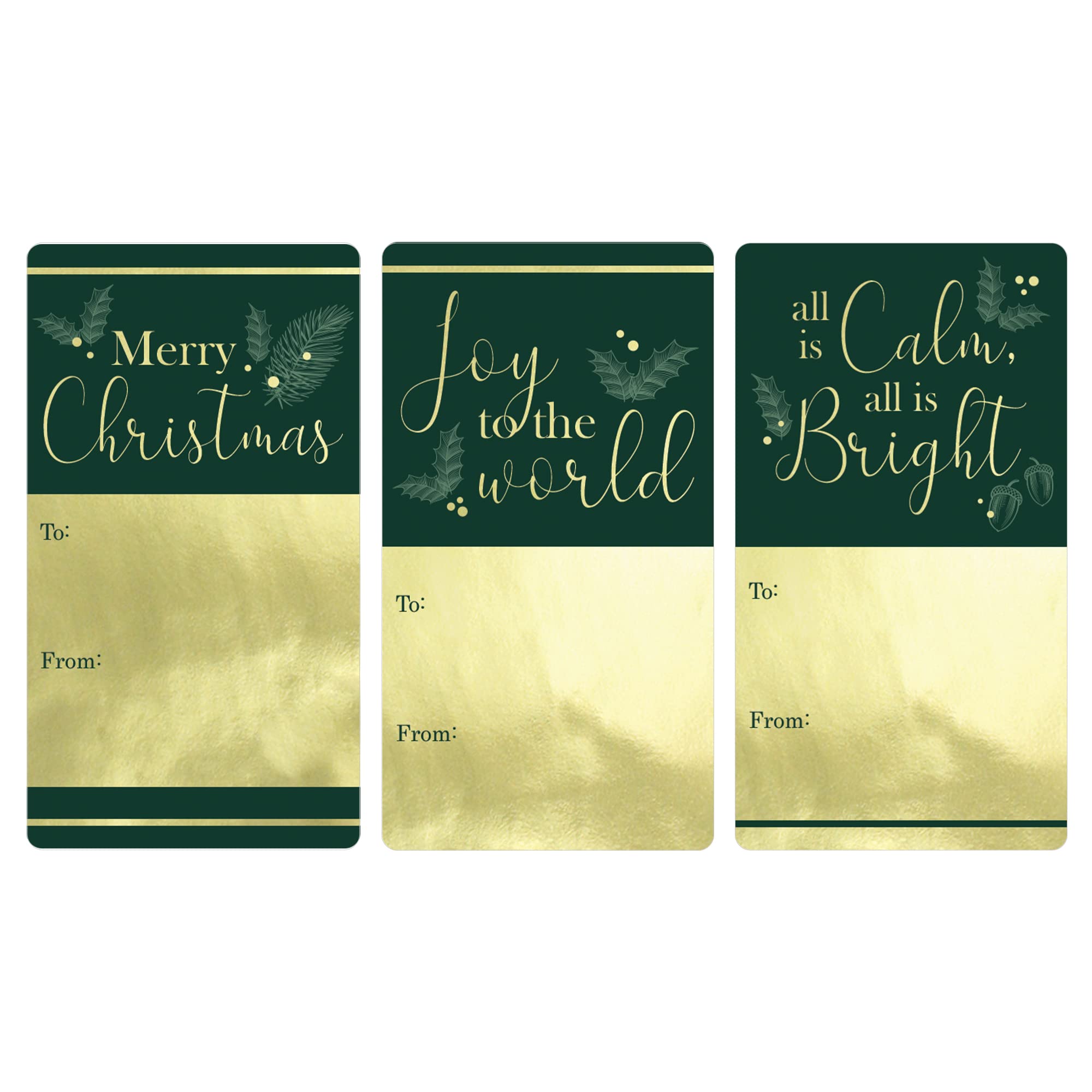 Merry Christmas & Happy New Year Stickers - Gold Foil & Matt Santa Present Labels By Goldstar