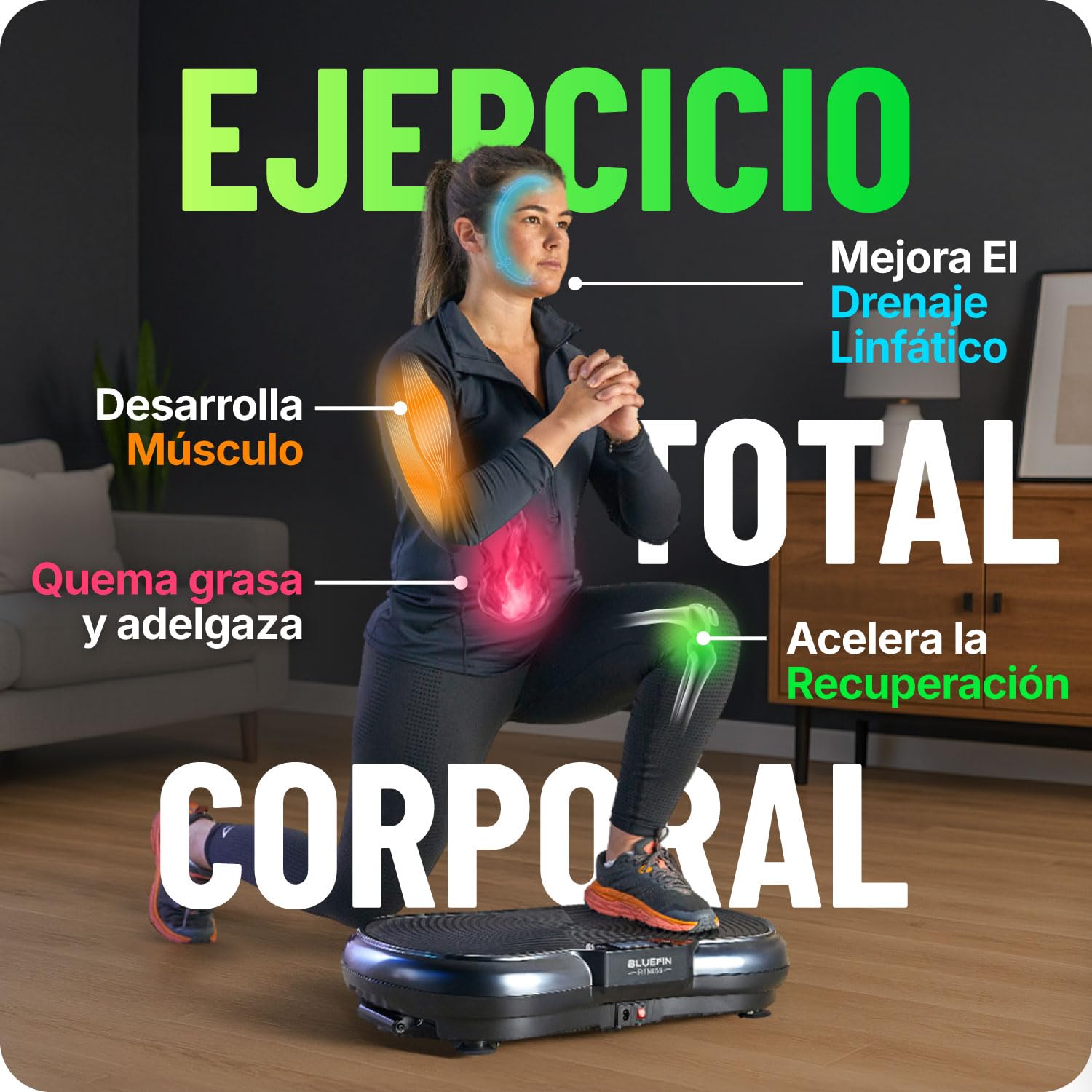 Plataforma Vibratoria Ultra de Bluefin Fitness Máquina de Ejercicios para en Casa