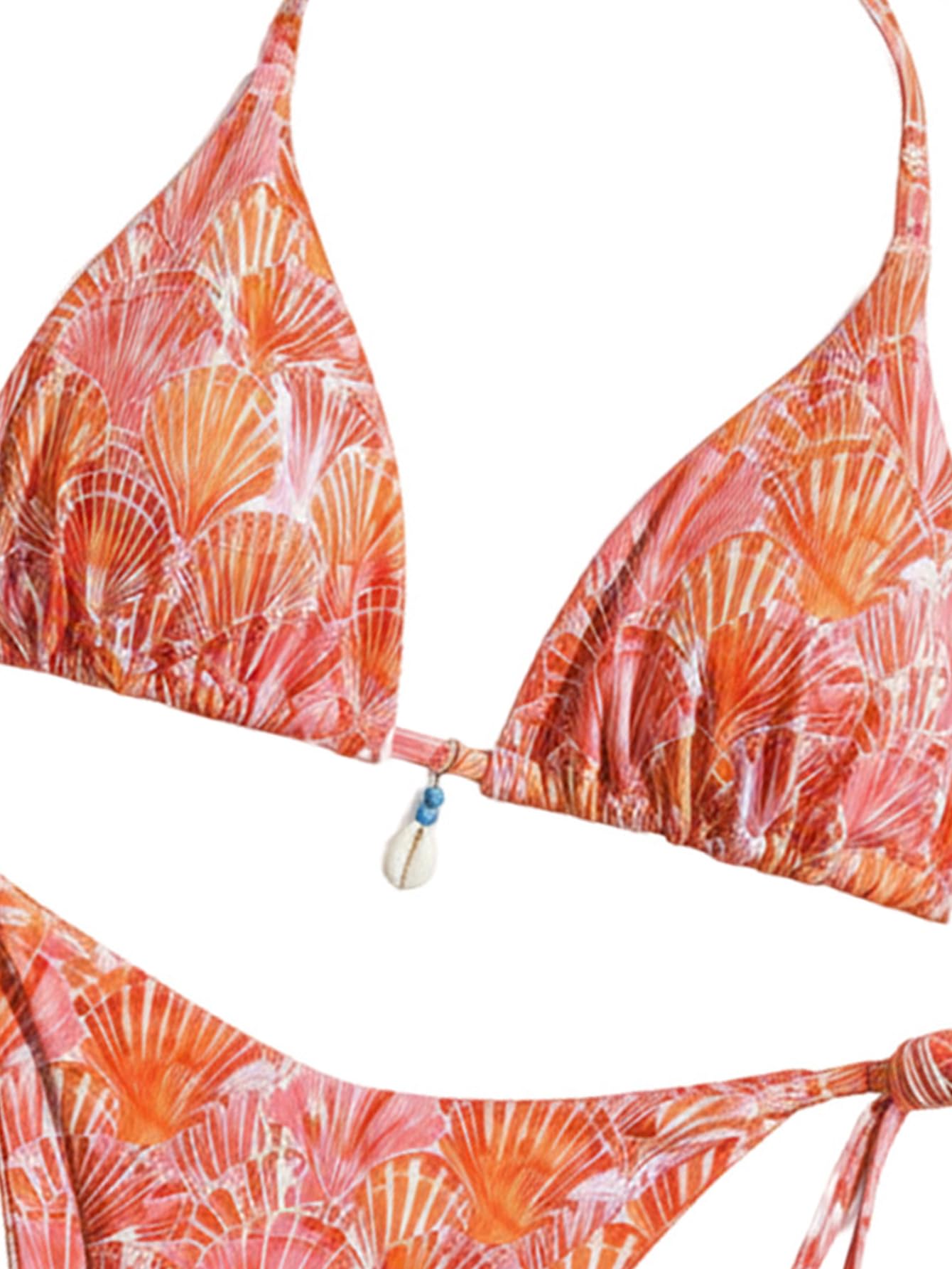 GORGLITTER Triangel Bikini Damen Set Brazilian Neckholder Bikini Blumen
