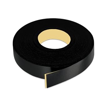 Black PVC 2 inch x 25 ft Edge Banding Peel and Stick Strong Adhesive Edging Trim Flexible and Durable Veneer for Wood Cabinate Laminate Shelf Restoration