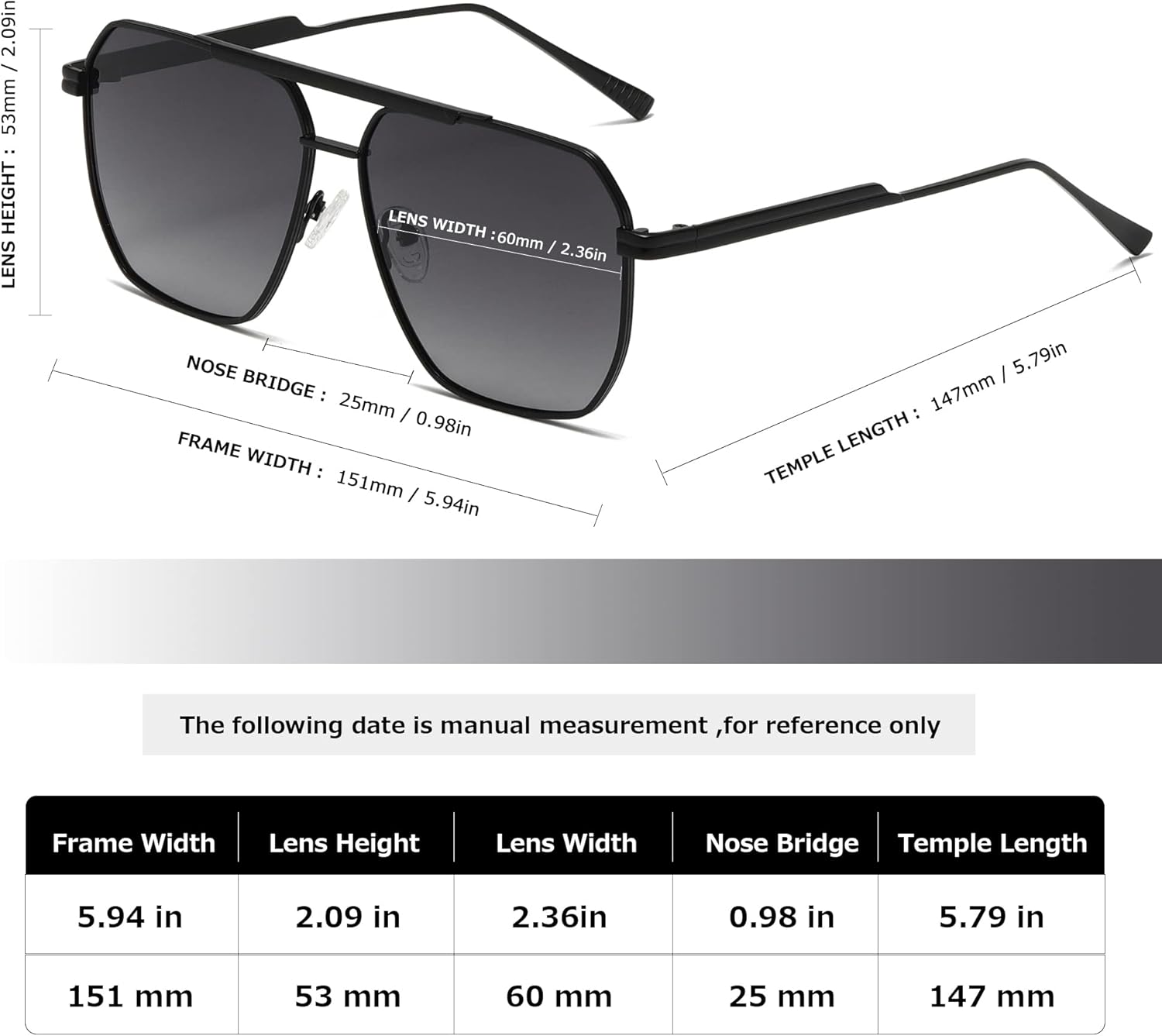 MASDUN Retro Oversized Square Polarized Sunglasses for Women Men Vintage Shades UV400 Classic Metal Sun Glasses - Image 3