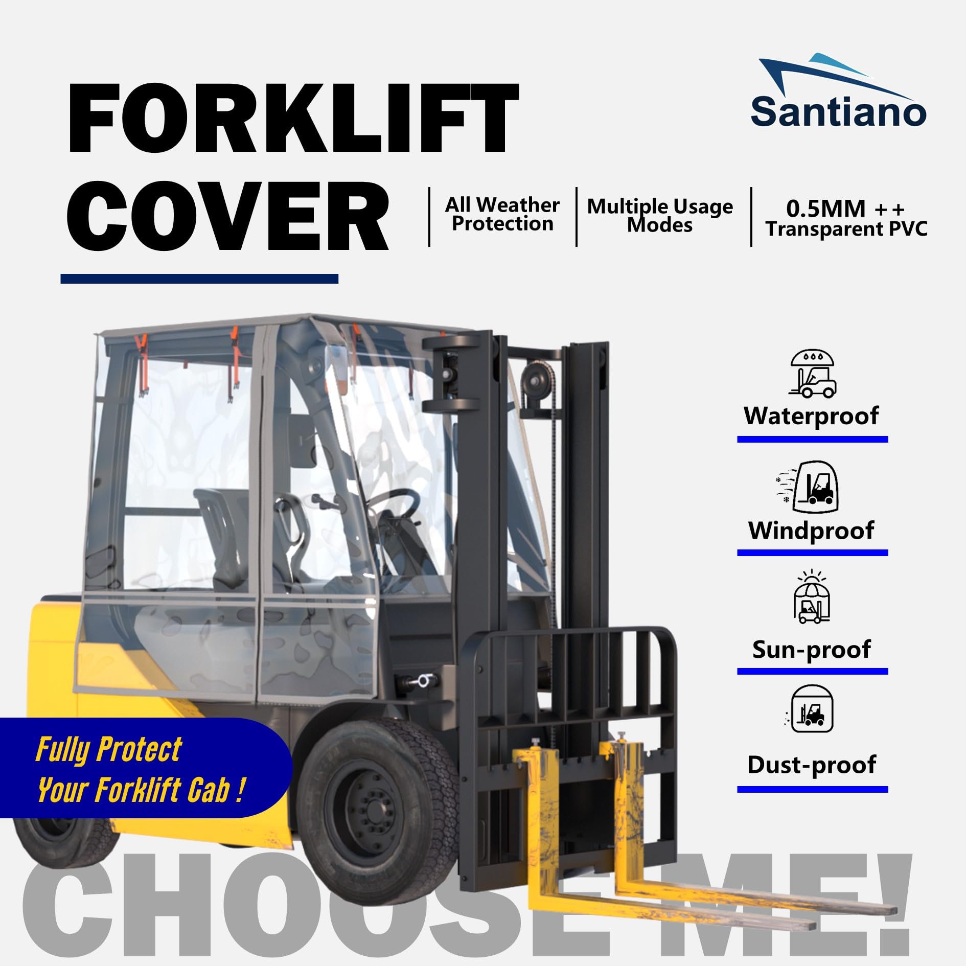 Forklift Cover - All Weather, Waterproof Protection -2