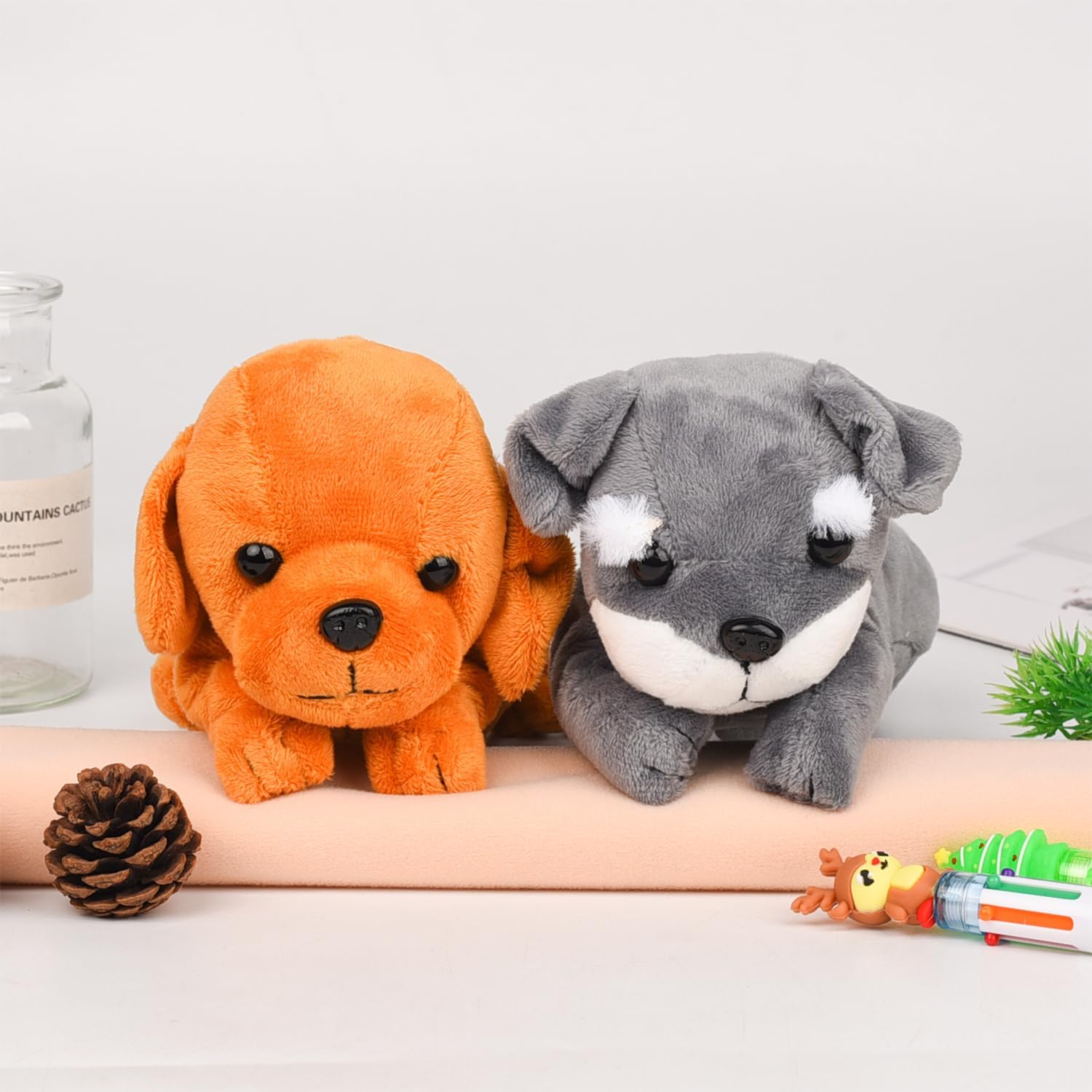 MEISH Dog Shape Pencil Pen Bags 3D Plush Animal Pencil Case Stationery Storage Organizer for School Stationery Supplies (White) - Image 4
