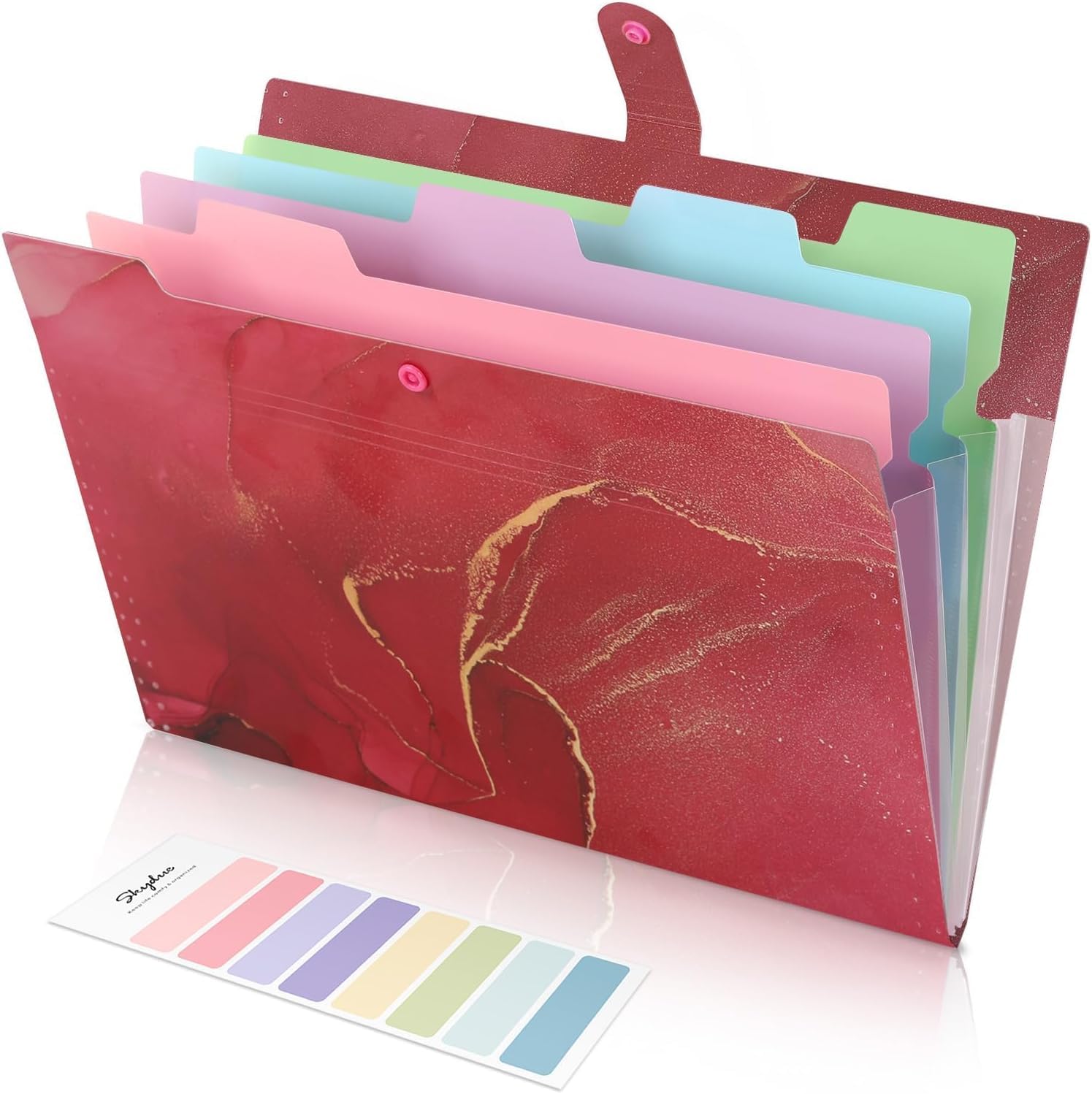 Corslet Expanding File Folder, Aesthetic Folders for School, Accordion File Organizer, Aesthetic Folder with Labels,5 Po