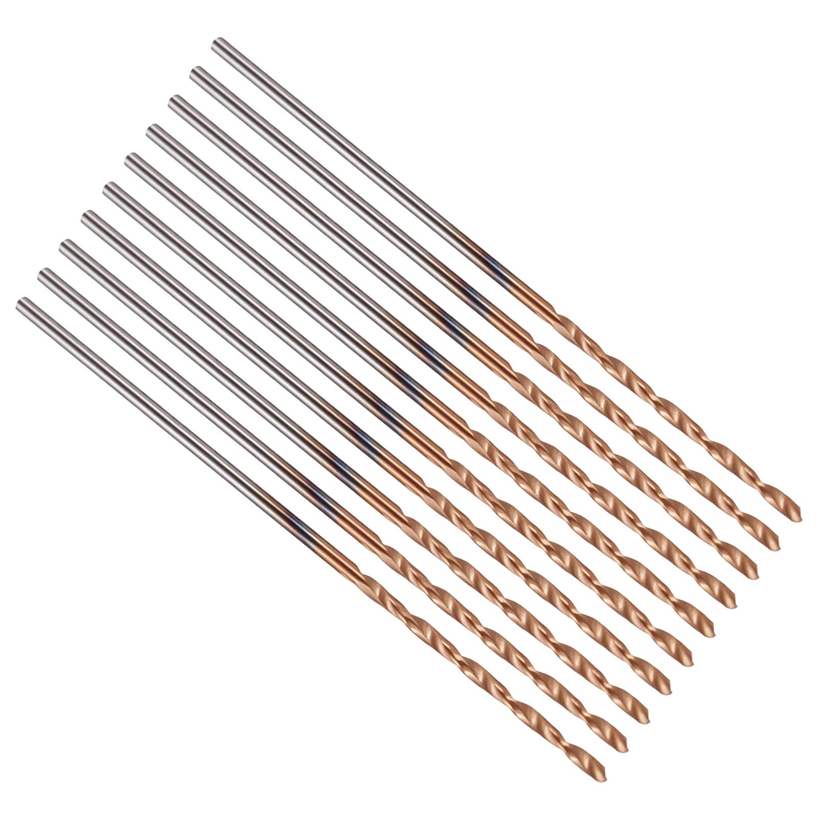 PATIKIL 0.9mm Drill Bit, Carbide Twist Jobber Bits Straight Shank 130° for Drilling Hard Metal Alloy Steel Stainless Steel Titanium Alloys - 10 Pack