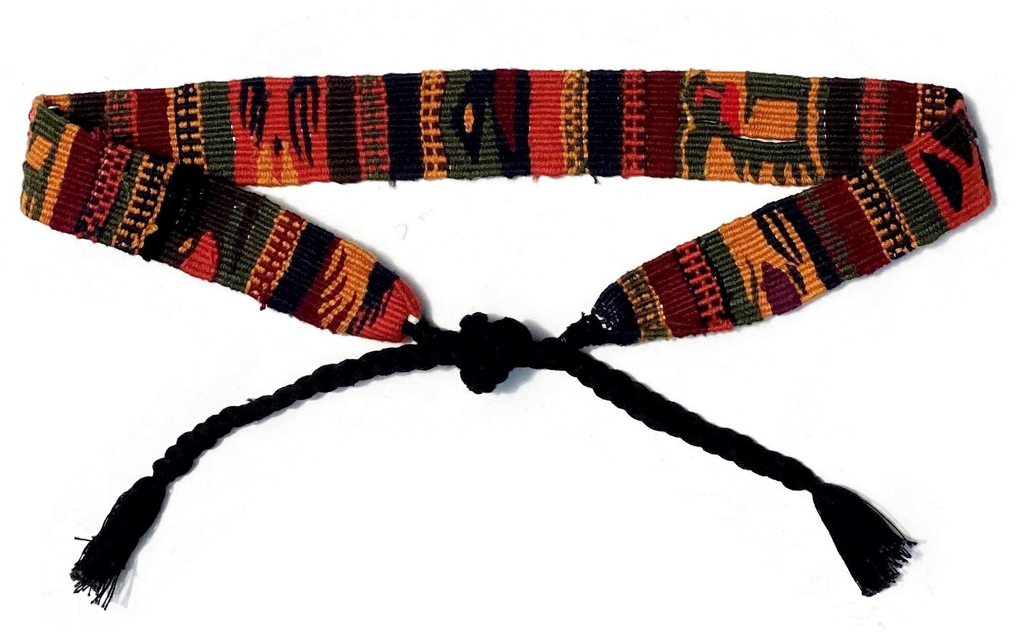 Hatband Handwoven Cotton Wrap Around Tie, Western Jewelry, Brown Tones, Guatemalan, Cowboy Hatband, Earth Tones