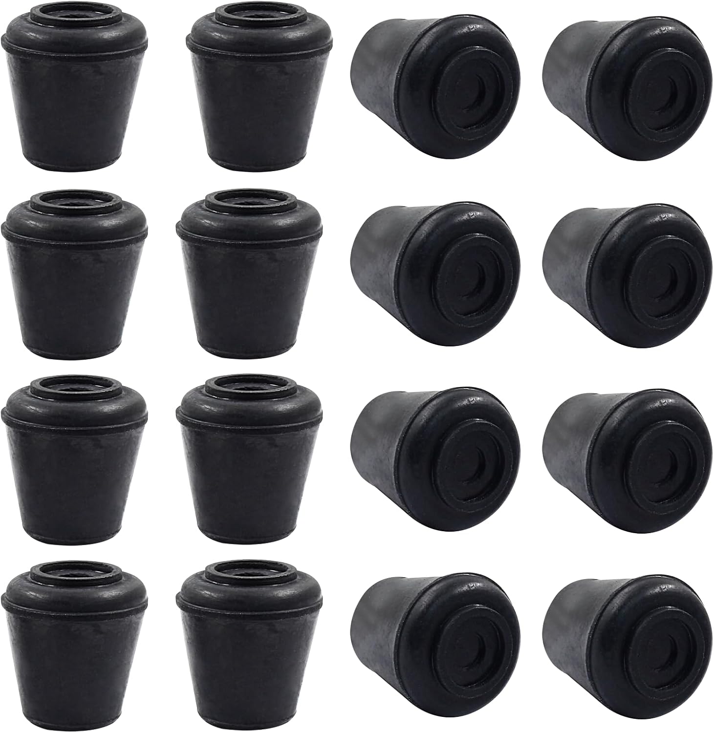 Suiwotin 16pcs 1/2 Inch Round Chair Leg Tips Caps, NonSlip Rubber Chair Leg Floor Protectors