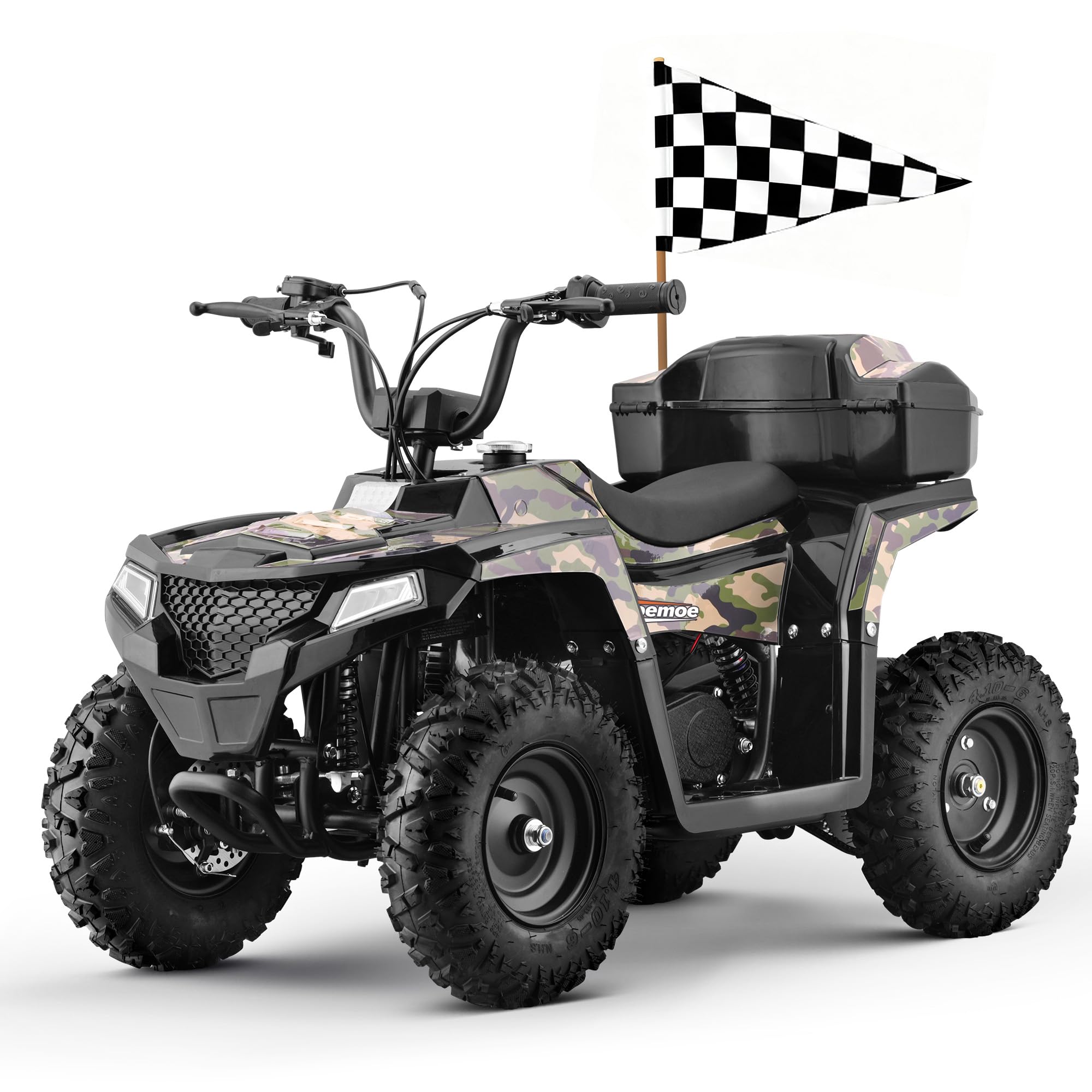 MOSTA 40CC 4-Stroke Gas-Powered ATV, 4 Wheeler Off-Road Dirt Quad for Kids, Max 15 MPH, Parental Speed Control with Storage Box, Easy Pull Start (Camo)