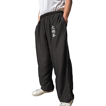 TAO Martial Kung Fu Trousers Wing Chun Tai Chi Style with Pockets Loose Trousers Rayon V3