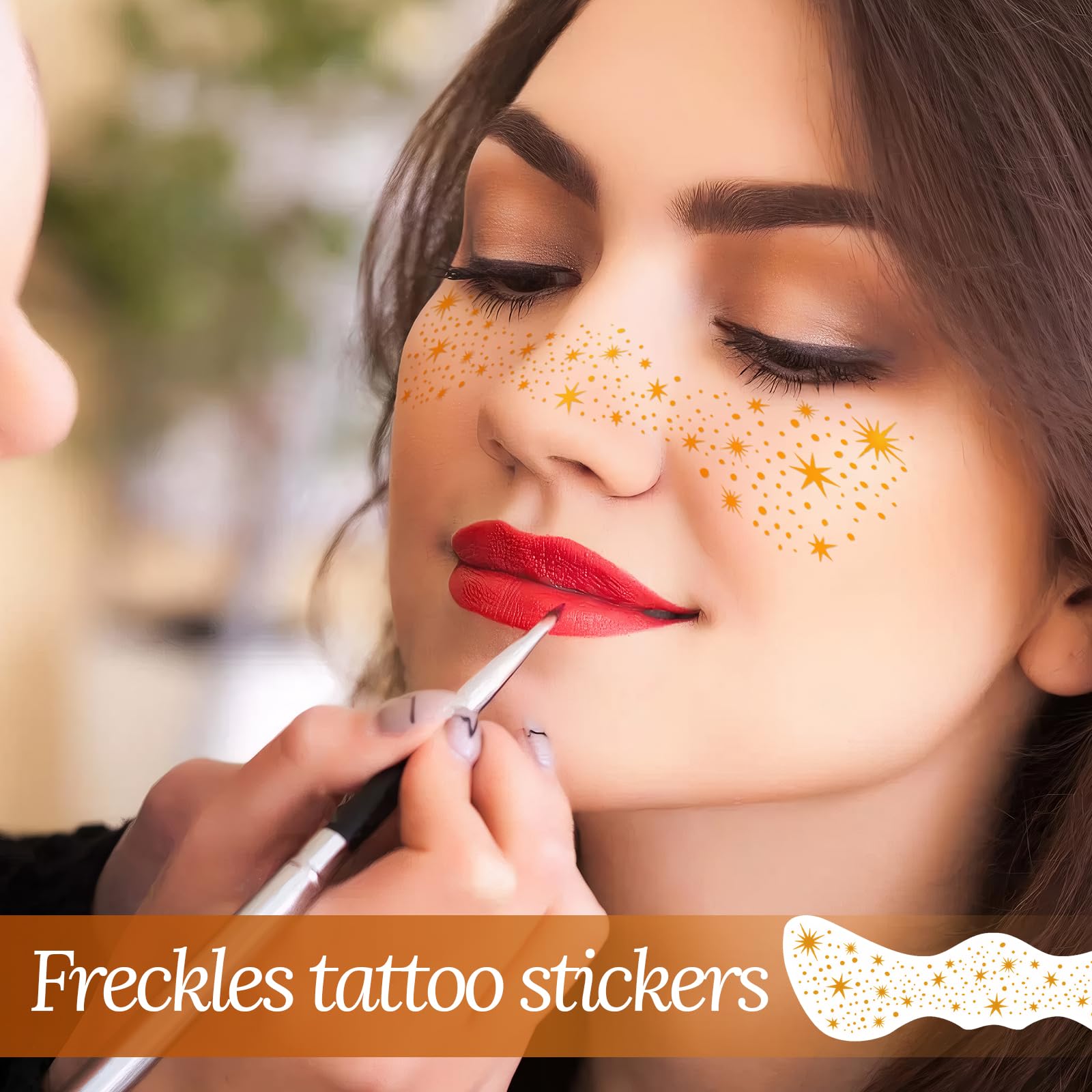 UICCVOKK 8 Pcs Glitter Freckles,Face Tattoo,Sparkle Freckle,Temporary Tattoo - Image 2
