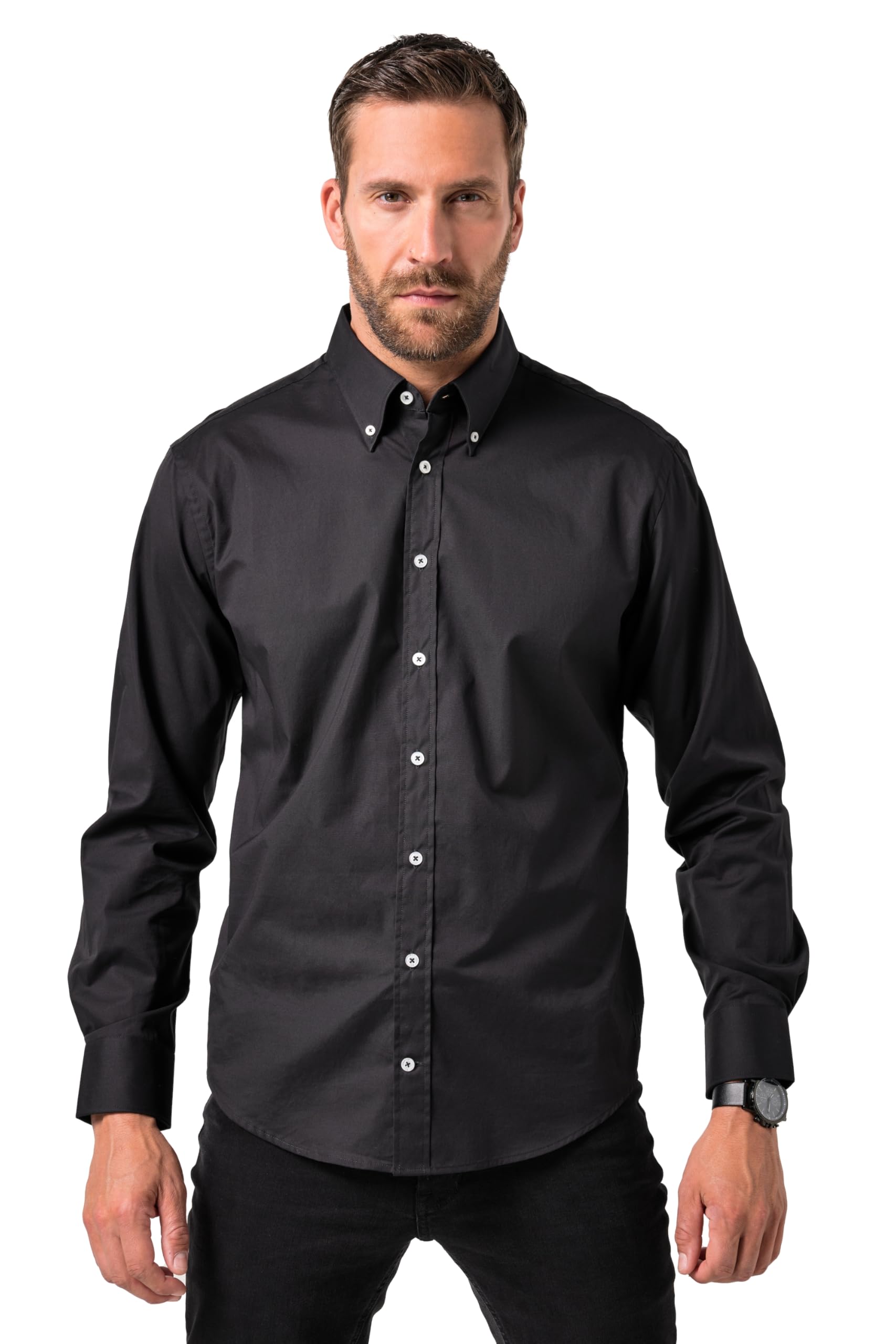 JP 1880 Herren große Größen Übergrößen Menswear L-8XL Hemd, FLEXNAMIC®, Buttondown-Kragen, Modern Fit 842987