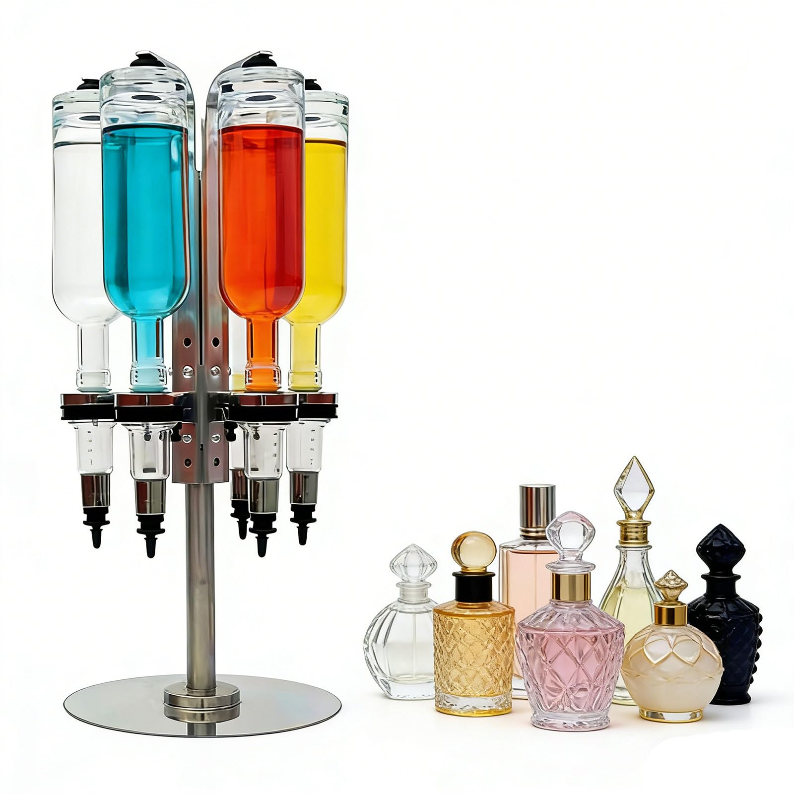 Ręczna maszyna do napełniania perfum, dozownik płynów z regulowaną dyszą przepływową do butelek perfum, olejków eterycznych, mydeł i alkoholu, 12 głowic