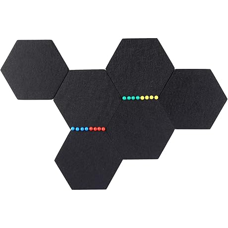 6Pcs Felt Board Tiles, Hexagon Bulletin Board