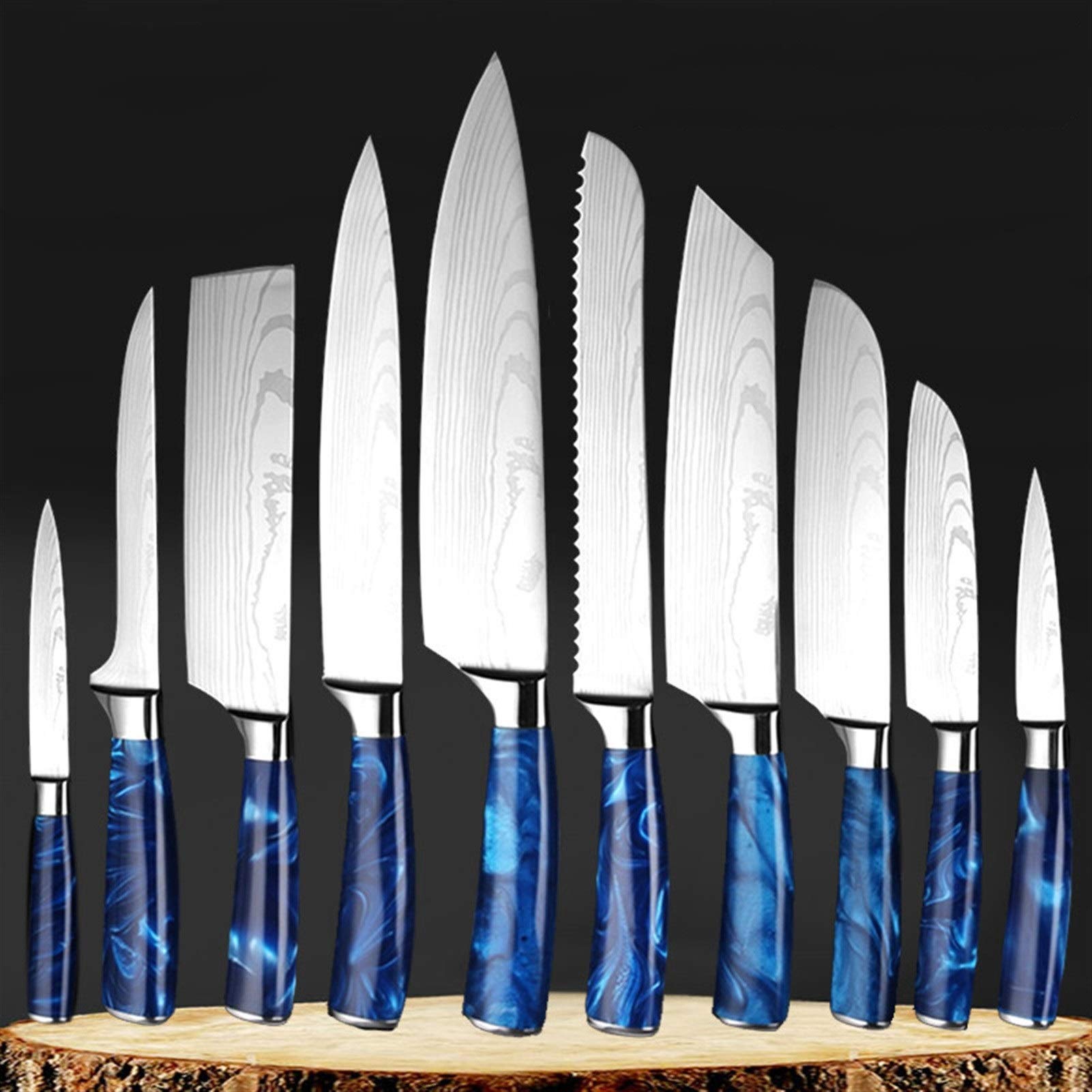 Set di coltelli da cuoco professionale Set Damasco modello Giapponese Cucina Giapponese Coltelli Bone Bone Pesce Frutta Verdure Verdure Acciaio inossidabile