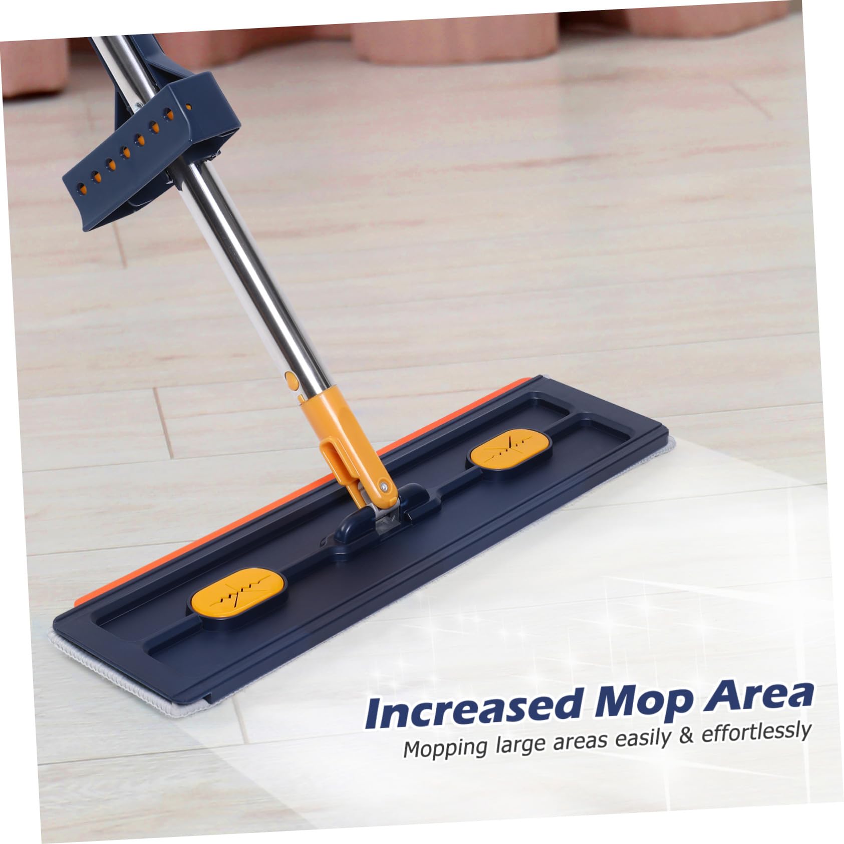 Fregona Plana sin Lavado 1 Unidad 6 Almohadillas de Microfibra Azul Absorbente para Limpieza de Suelos Hogar Baño Fácil Uso y Almacenamiento Compacto