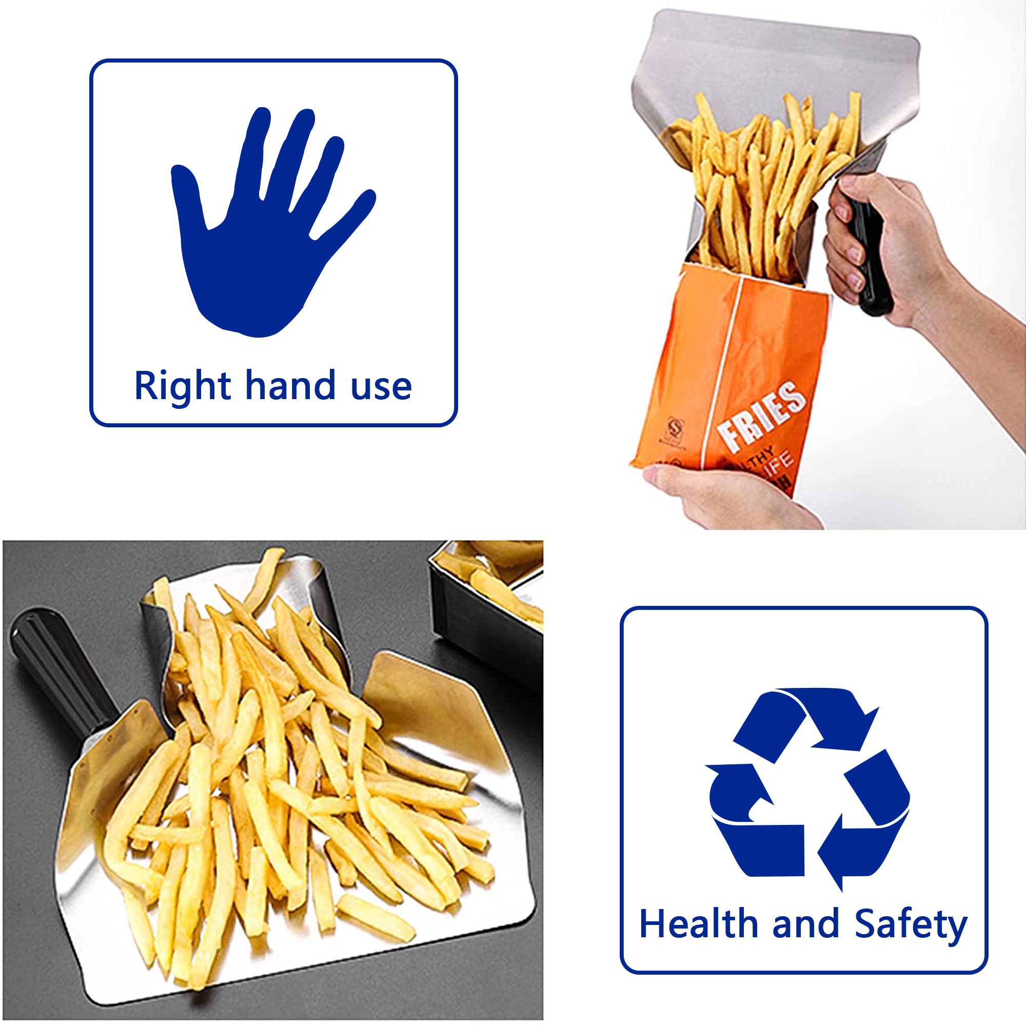 Pala Multiuso per Patatine Pala per Patatine Fritte Patate Fritte Pala per Popcorn Patatine Fritte in Acciaio Inossidabile Home Theater manico singolo, patatine fritte, snack, caramelle, pala