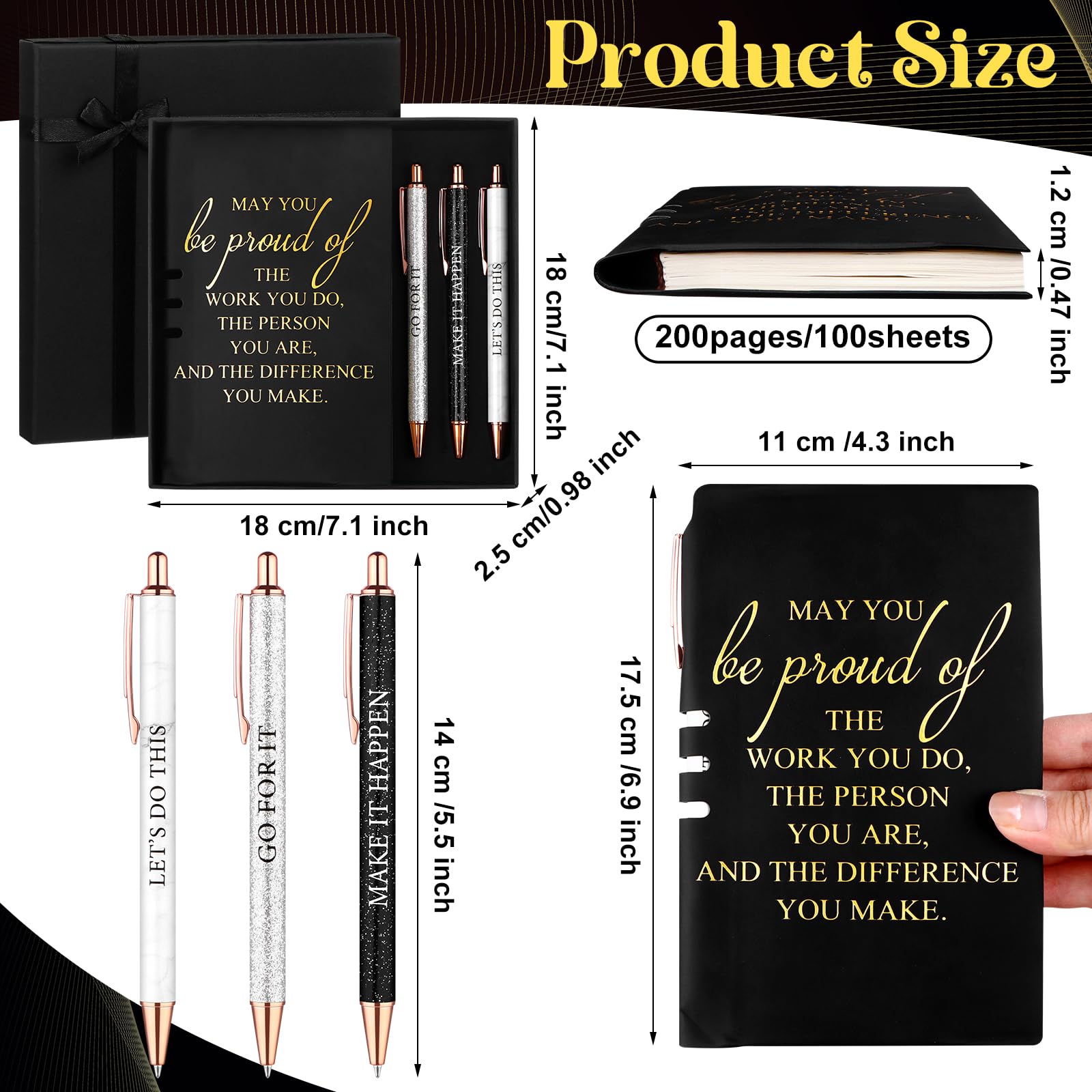 CNSJ 5 Pcs Employee Appreciation Gift A6 Leather Notepad Ballpoint Pens with Box Thank You Gift for Colleague Coworker Teacher Nurse Team Business Holidays Birthdays - Image 2