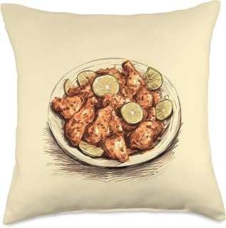 Chicken Tandoori Food Lover Unique Drawing Vintage Men Women Throw Pillow