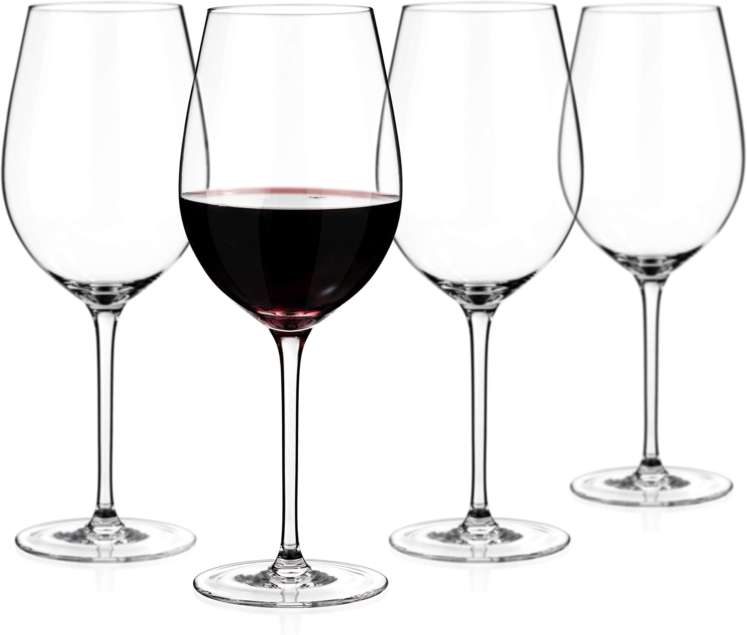 LUXBE - Crystal Wine Glasses 21.9-ounce, Set of 4 - Large Handcrafted Red or White Wine Glass - Professional Wine Tasting - Burgundy - Pinot Noir - Bordeaux - 650ml