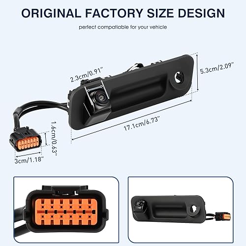Miniatura 18 de Cámara de respaldo de visión trasera compatible con Ford Escape 2014 2015 2016, cámara de asistencia de respaldo de estacionamiento de seguridad