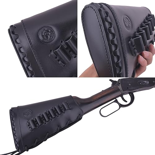 Miniatura 7 de Almohadilla de cuero para mejilla de culata cosida a mano para rifle 38357 45-70 308 .22LR 12GA
