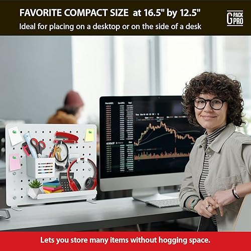 Miniatura 6 de Tablero de clavijas de escritorio con abrazadera, accesorios de escritorio de pie para oficina, organizador de escritorio de juegos, panel de