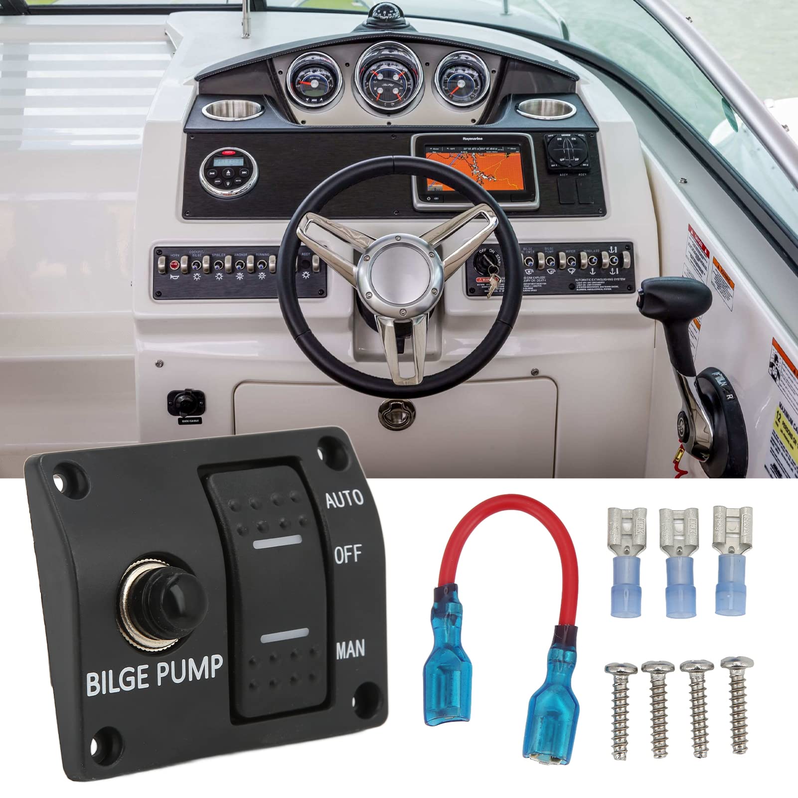 Pannello Interruttore Pompa Di Sentina 3 Vie - Auto/Off/Manuale Per Barche 12V/24V - Foto 6