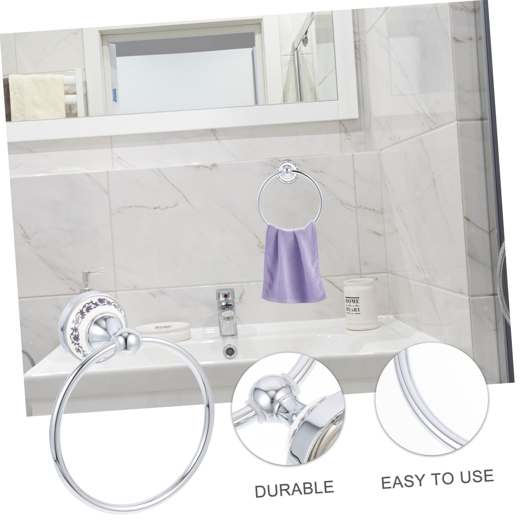 Portasciugamani Anello in Acciaio Inossidabile Resistente e Portasalviette da Parete per Cucina e Bagno Facile da Installare con Bordi Lisci per Uso e