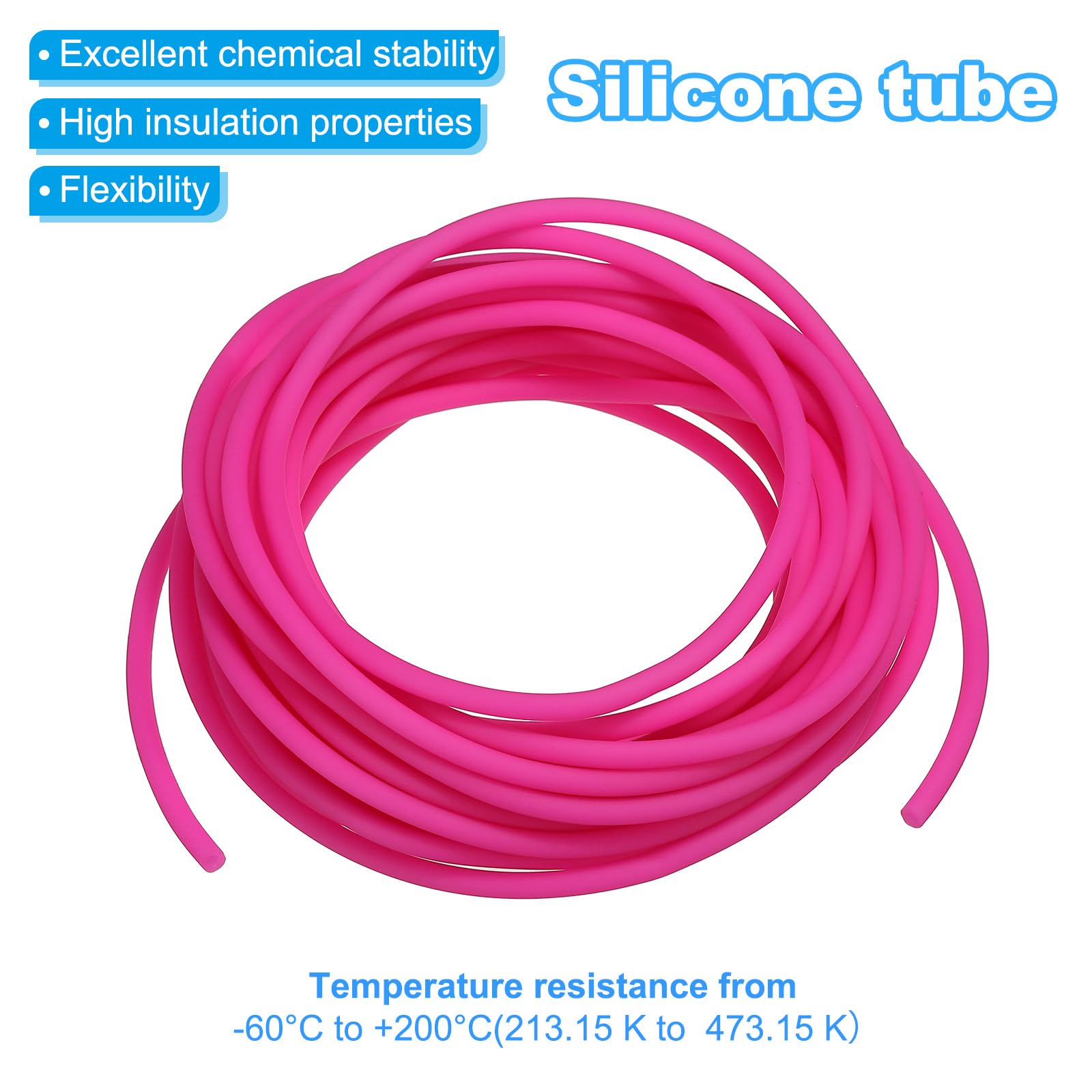 PATIKIL Rubber Cord Tube, 16ft Silicone Hollow Tubing 1/8" OD 1/16" ID for DIY Craft Beading Necklaces Bracelet Dark Pink - Image 3