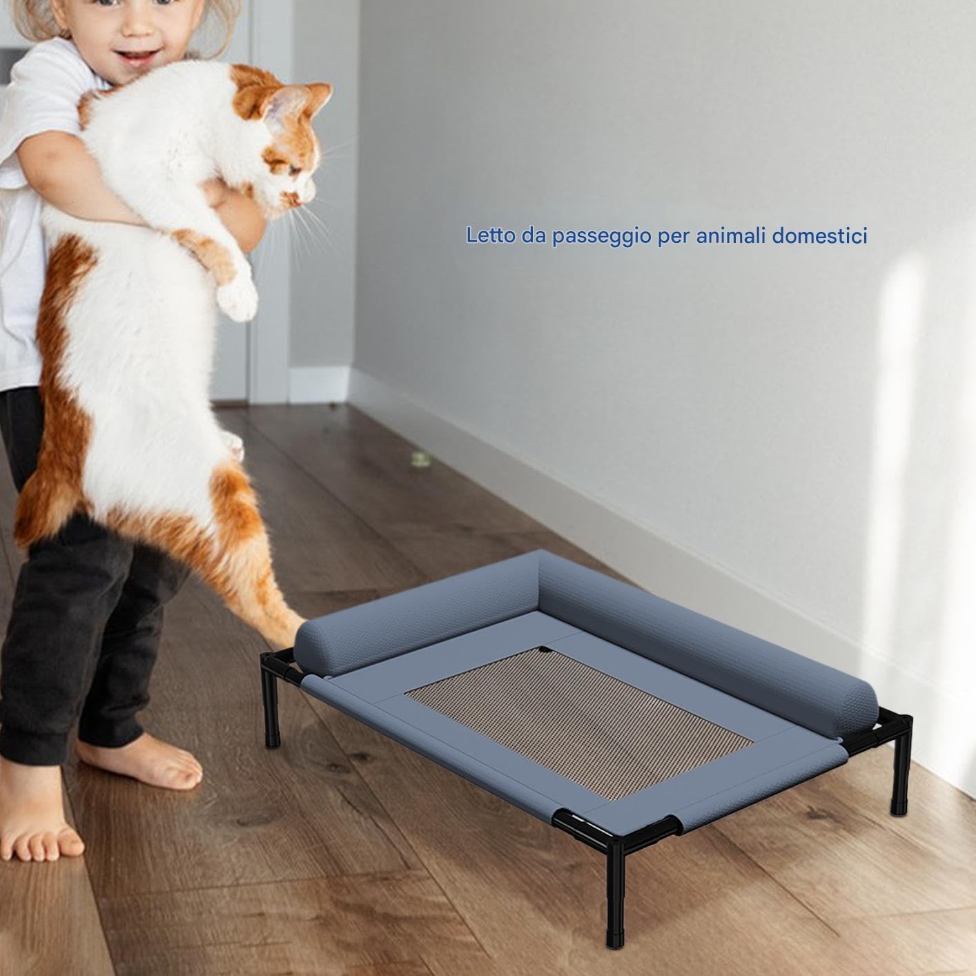 Camas para perros elevados - Cama para mascotas elevadas al aire libre con cojín y tejido de malla transpirable para la comodidad de enfriamiento | Muebles para perros lavables extraíbles para camping | Accesorios Para Mascotas Para Dormir, Jugar Y Descan