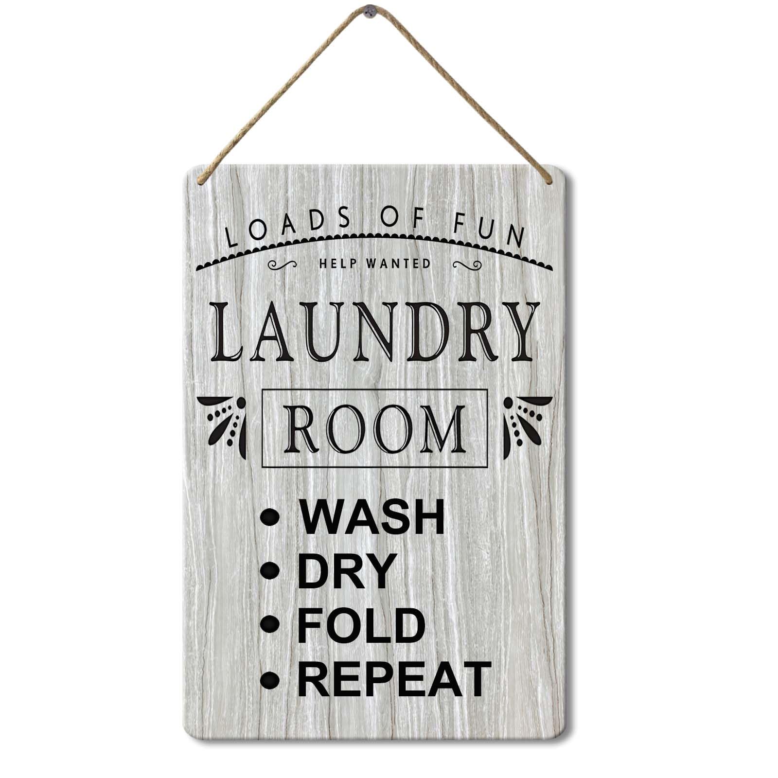 Wooden Sign Laundry Signs for Home Decor Loads of Fun Laundry Room, 8x12 Inch, Laundry Room Decorative Wall Sign