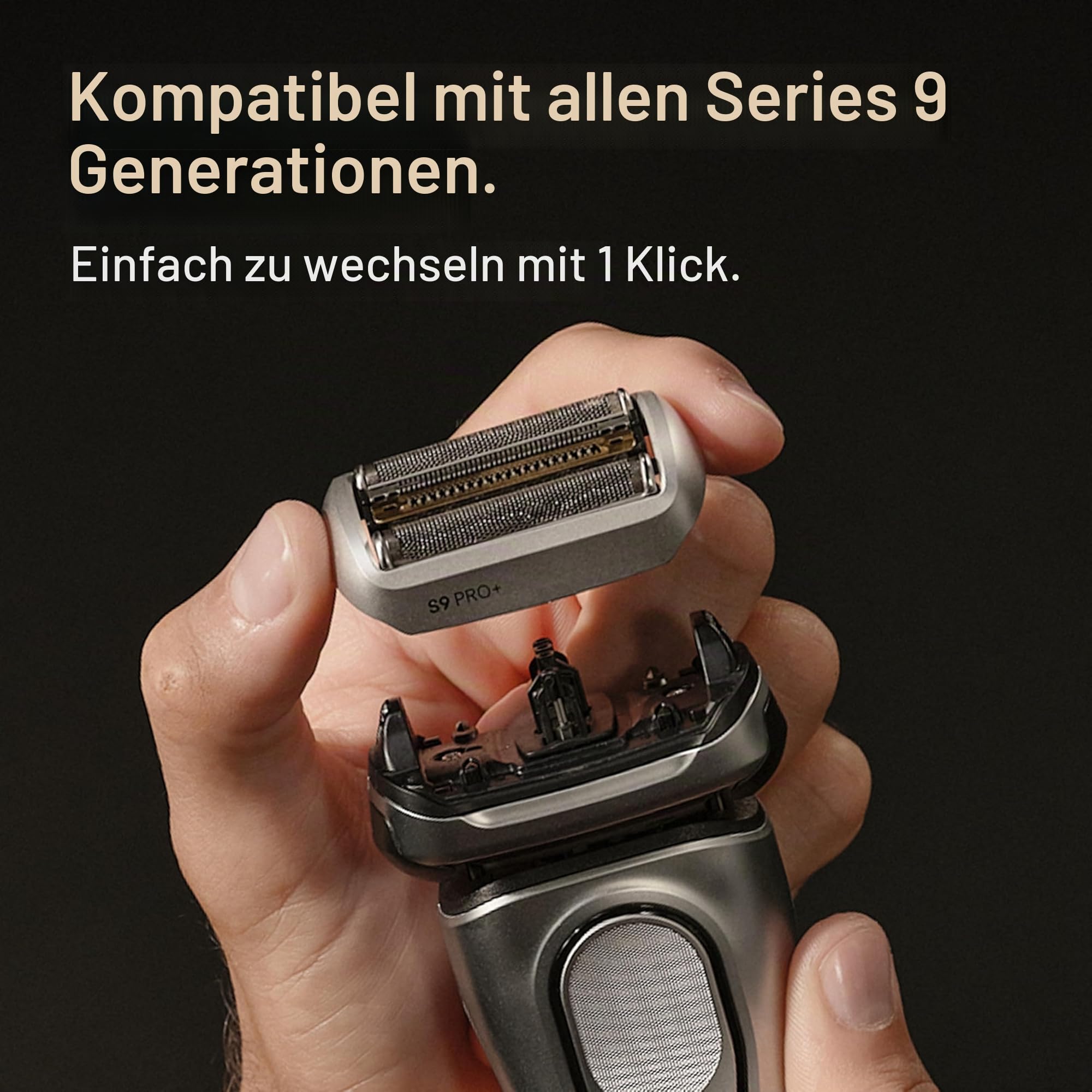 Braun Serie 9 Ersatzkopf für Elektrorasierer – 92S – kompatibel mit allen elektrischen Rasierern der Serie 9 9290cc, 9291cc, 9370cc, 9293s, 9385cc, 9390cc, 9330s, 9296cc