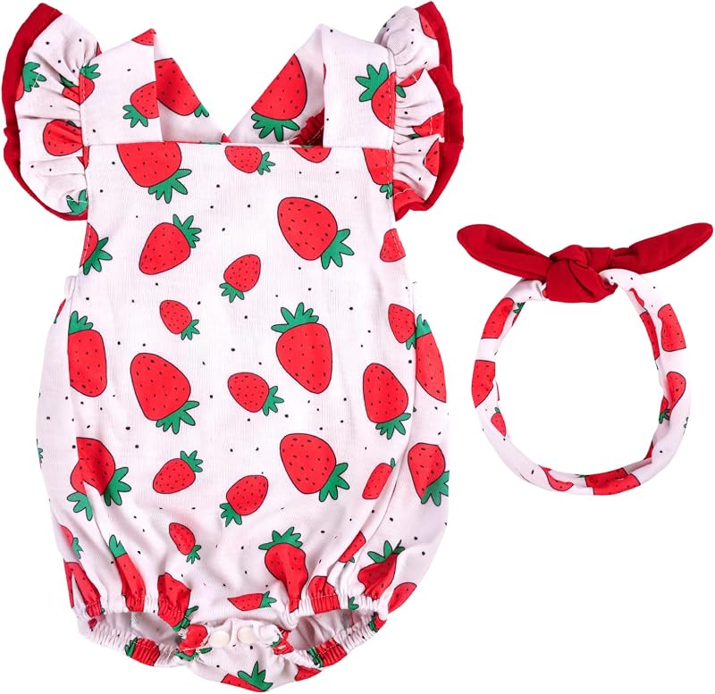 BABESIDE Ropa de muñeca Reborn para muñecas de 18 a 20 pulgadas, traje de fresa | Linda ropa de muñeca para juegos de simulación de disfraces, accesorios suaves para muñecas para cumpleaños y días festivos, muñeca no incluida, edades 3+