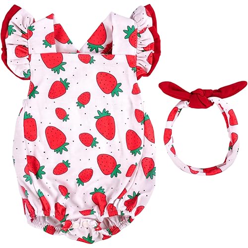 BABESIDE Reborn Baby Doll Clothes for 18-20 Inch Dolls,Strawberry Outfit Set, Cute Baby Doll Accessories for Reborn Girl Dolls
