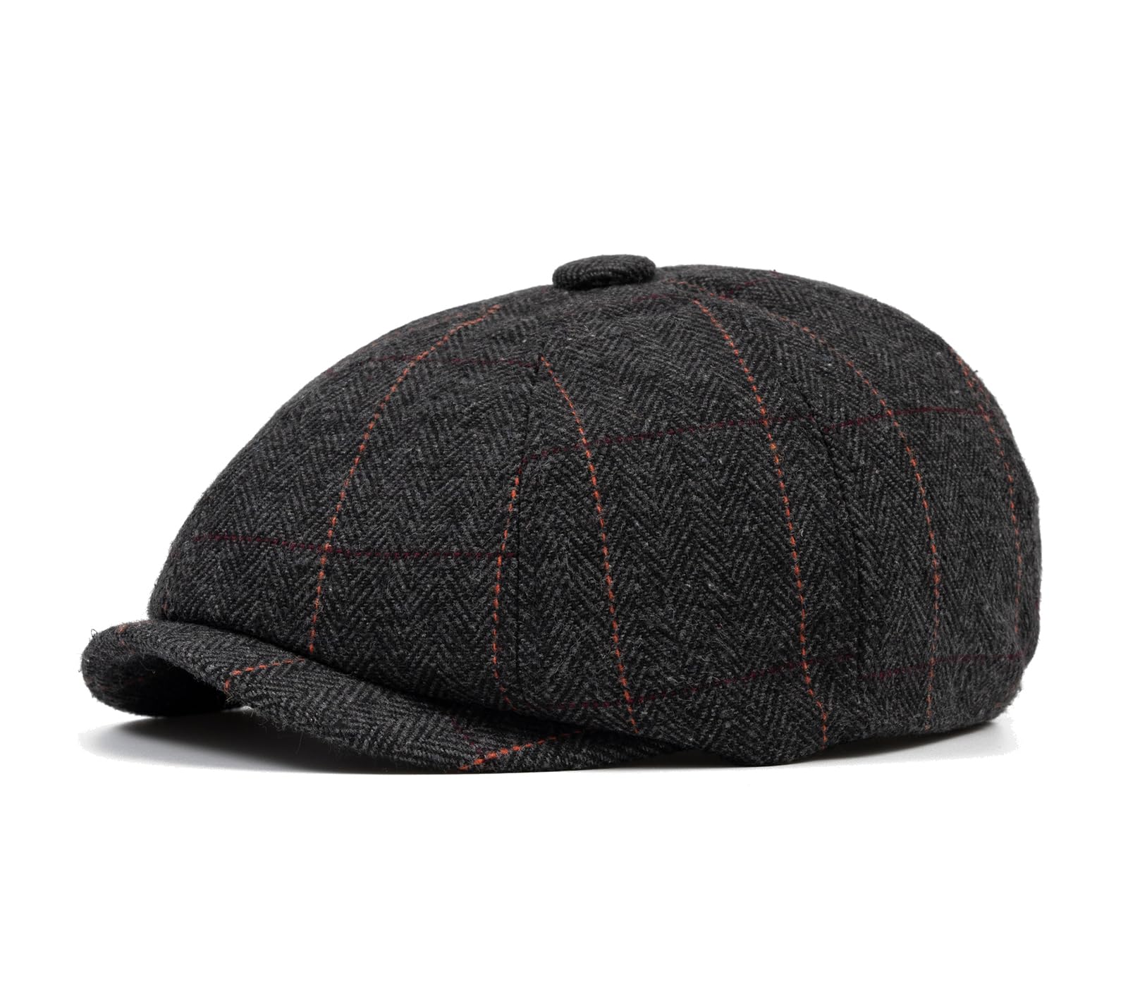 Casquette Plate Type Newsboy / Béret En Coton - Taille Unique - Noir - Unisexe