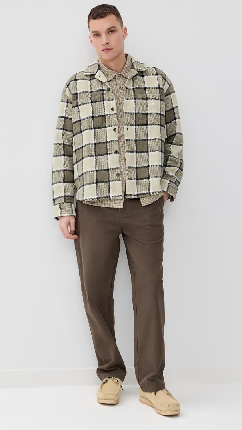 OBEY Men's Flannel Plaid Harold Shirt - Image 5