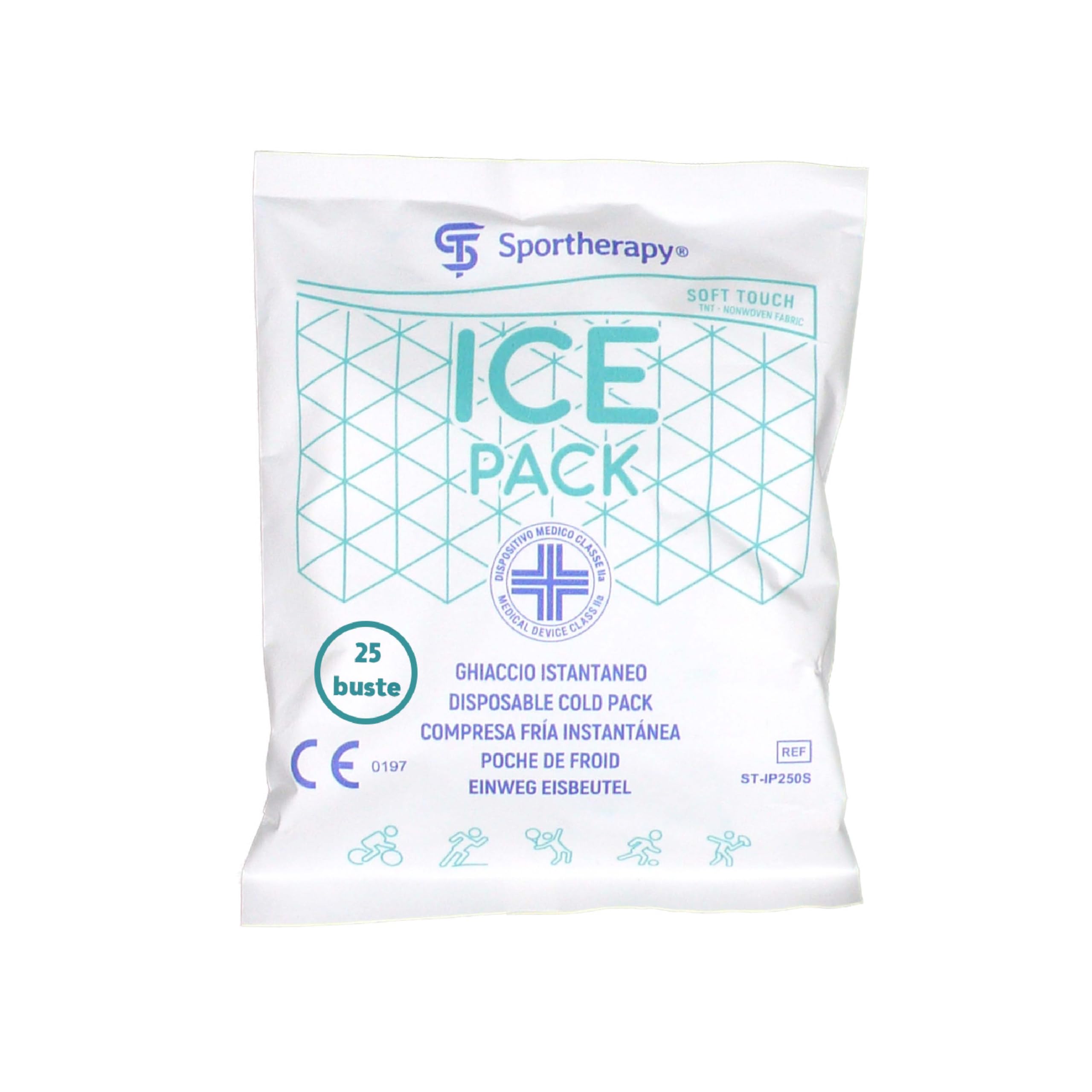 Ghiaccio Istantaneo 250g | Buste in TNT 14x18 cm | Crioterapia Professionale | Dispositivo Medico Certificato | 25 Buste