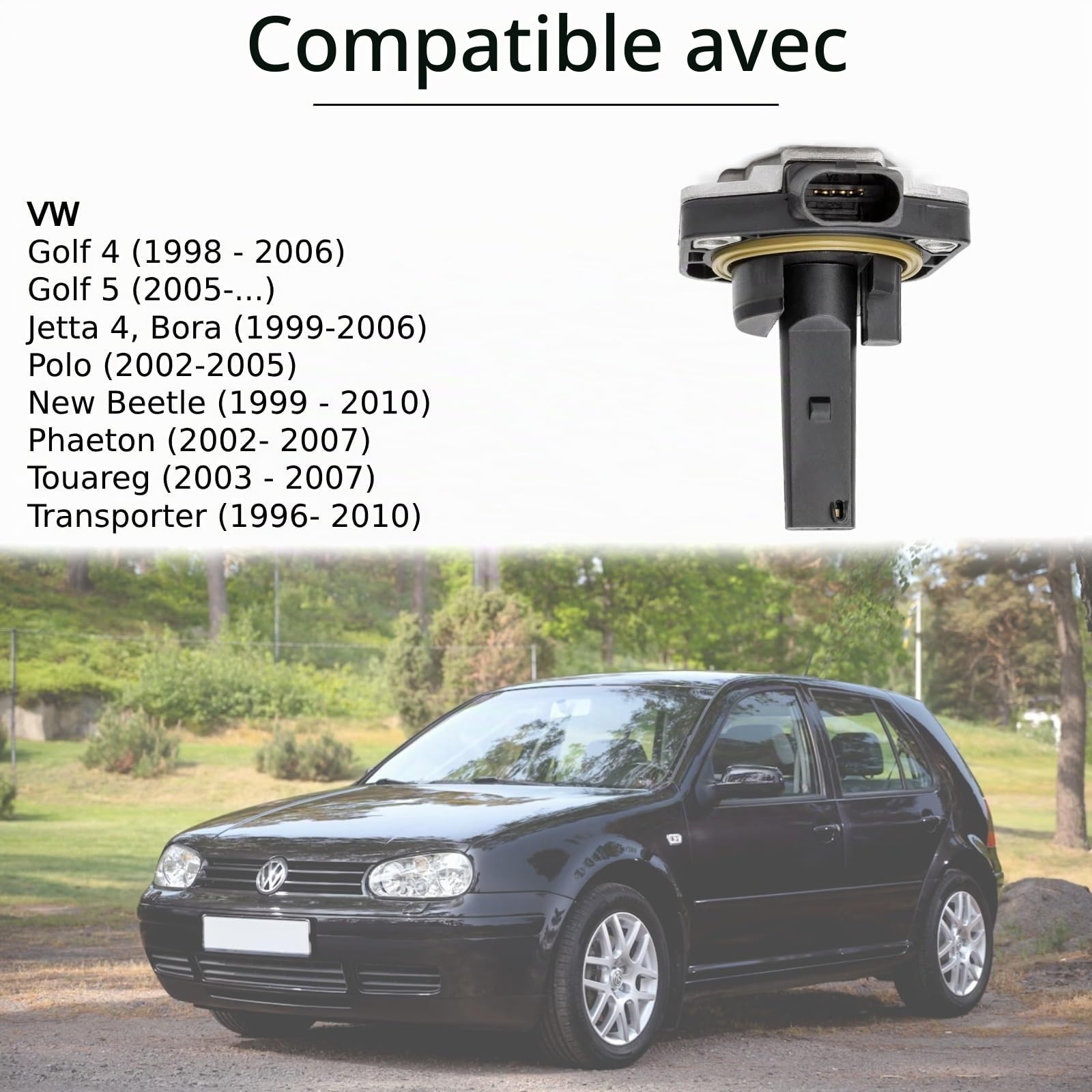 Twowinds Capteur de Niveau D'huile Moteur Compatible avec VW Golf Polo